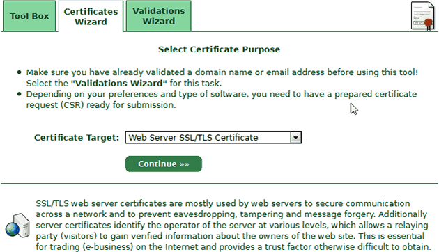 StartCom - Certificate wizard